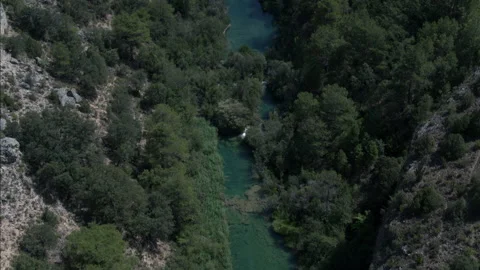 River, Mountains And Forest Landscape In Cuenca, Spain Stock Footage 231399747