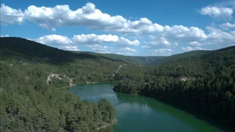 River, Mountains And Forest Landscape In Spain Stock Footage 231401912