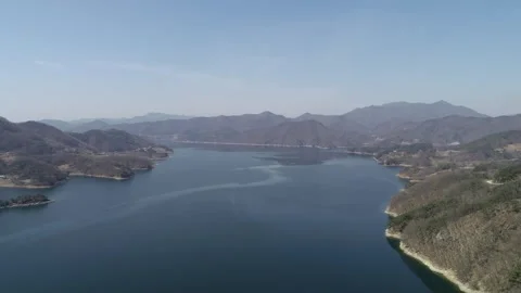 River in the mountains, drone shot 스톡 동영상 303131196