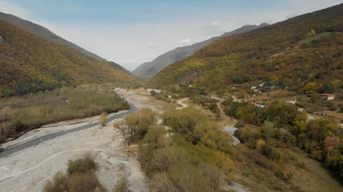 River in the mountains of Georgia flowing between the rocks along the gorge Stockbeeldmateriaal 98154977