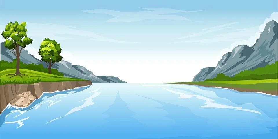 River in the mountains Illustrazione stock