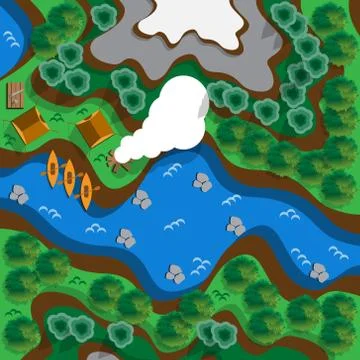 River in the mountains. Stock Illustration