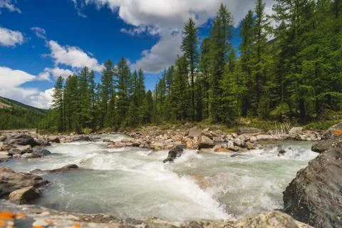 River in the mountains. landscape Stock Photos