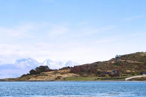 River with mountains. Stock Photos