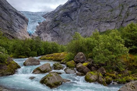 River in the mountains in summer Stock Photos