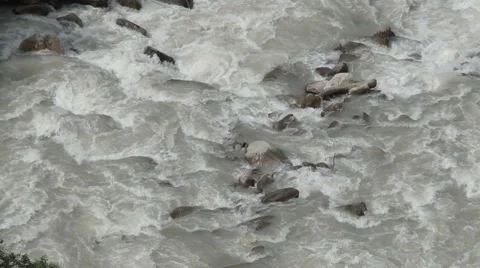The river in the mountains top view Stock Footage 65368368