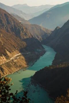River Mountains Trees Artvin Turkey Blacksea Stock Photos