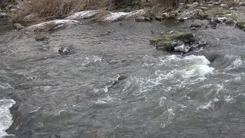 River in the mountains in winter. Stock Footage 101654341