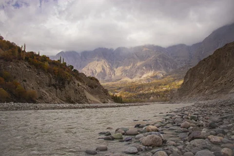 River, Mountin and clouds timelapse Stock Footage 167944830