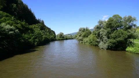 River mur near st.michael, steiermark, austria Stock Footage 134765027