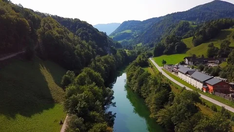 A river in a narrow valley Stock Footage 108731557