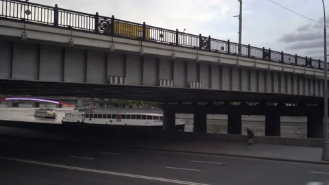 River navigation in Moscow Stock-Footage 155130833