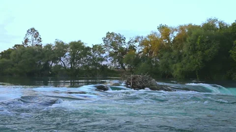 River near waterfall. Stock Footage 49473755