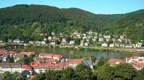 The River Neckar at Heidelberg Stock Footage 68647226