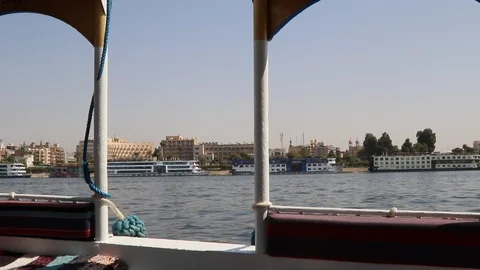 River Nile and boat Stock Footage 96384092