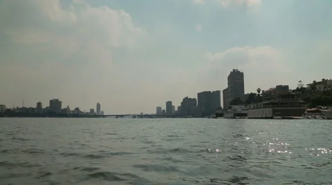The River Nile, Cairo, Egypt Stock Footage 58346682