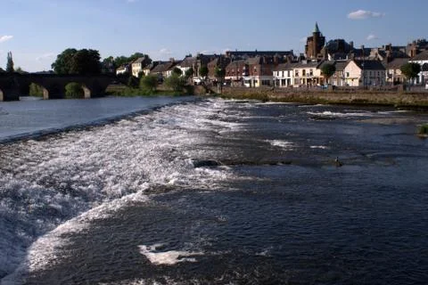 River Nith view over the caul, Dumfries town Stock Photos
