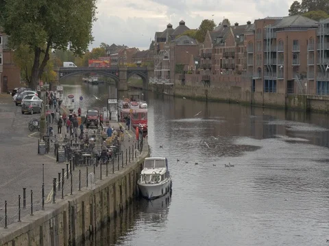 On the River Ouse, City of York Stock Footage 80236135