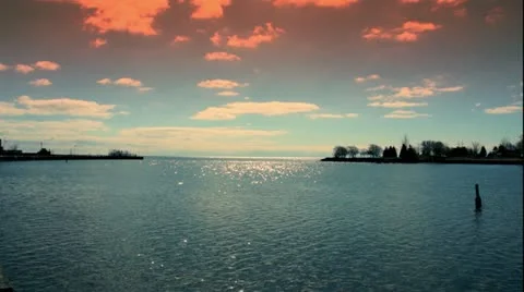 River Outlet Back lit Stock Footage 22197486