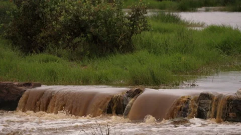 River overflow Africa Video stock 146965508
