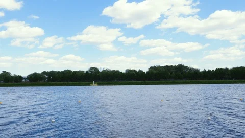 River overlooking the city Stock Footage 108943156