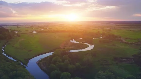 River panorama. 4k 30fps Stock Footage