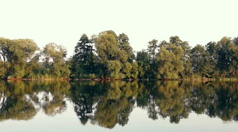 River panorama at the evening Stock Footage 53650817