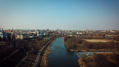 River Panorama in Tambov Stock Footage 341267940
