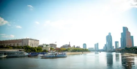 River panoramic view on a summer day Foto stock