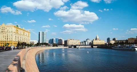 River panoramic view on a summer day Foto stock