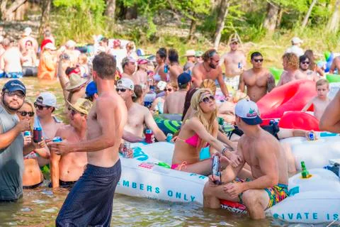 River Party Stock Photos