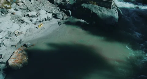 River Parvati flowing to Bhuntar Stock Footage 164709081