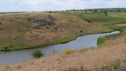 The River Passes Through The Valley Stock Footage 126996208