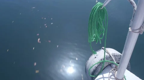 River passing beneath boat Stock Footage 61008156