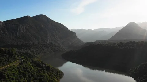 River passing through the mountains and green landscape Stock-Footage 102190313