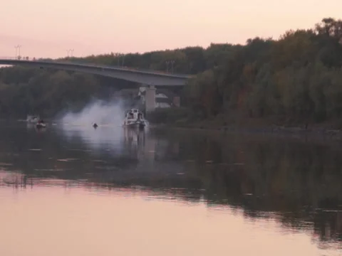 River, pedestrian bridge Video stock 42563793
