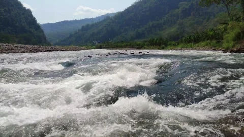 River in peru with strong current Stock Footage 282218373