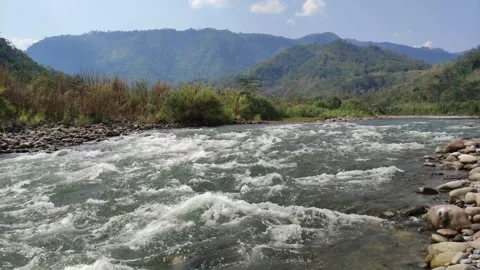 River in peru with strong current. Stream of water 스톡 동영상 282219171