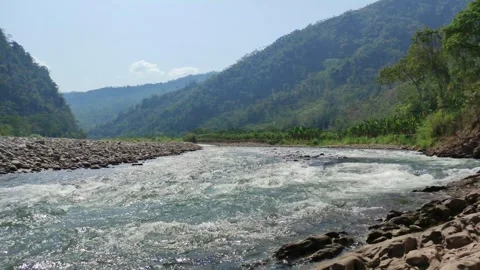 River in Peru, with trees and mountains Vidéo 282218362