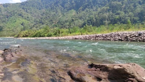 River in Peru, with trees and mountains Vidéo 282218397