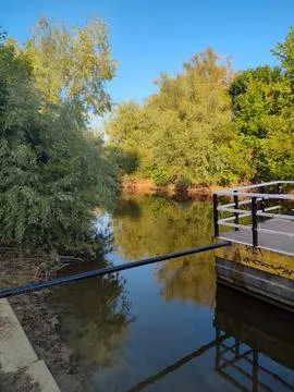 River with pier 写真素材