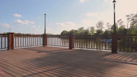 River pier without people Stock Footage 130639818