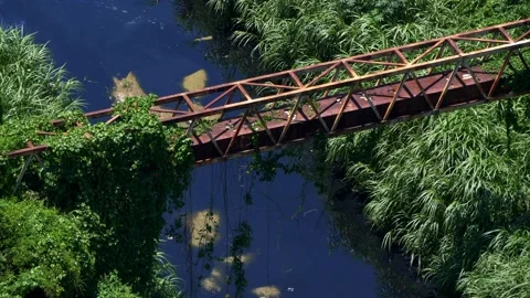 River pollution and environment in a downtown river at South America City Brazil Stock Footage 163521841