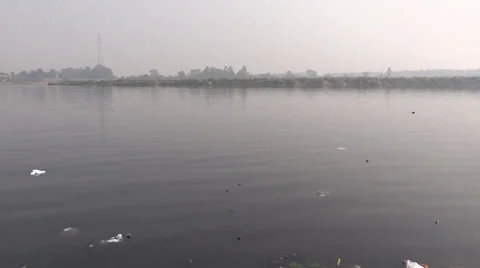 River pollution Stock Footage 32859689