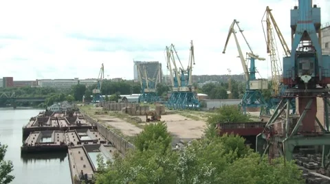 River Port Stock Footage 7755036
