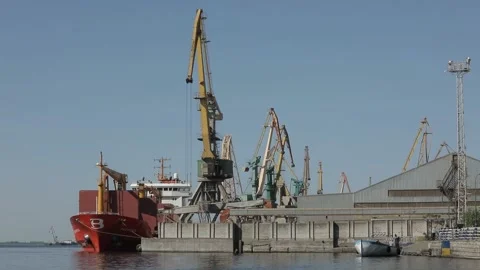 River port in Kherson Stock Footage 234873389