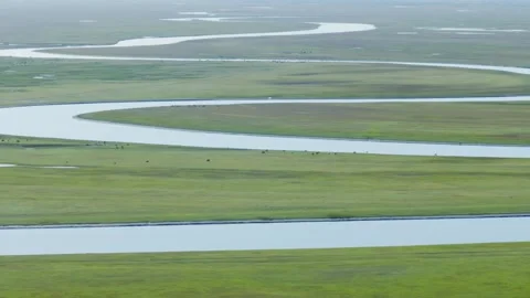 River on the prairie Video stock 235106750