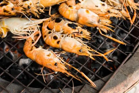 River prawn grilled Stock Photos