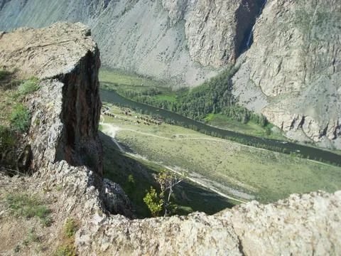 River into the precipice Stock Photos