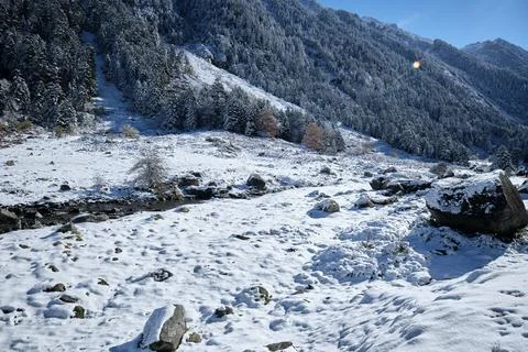 River in pyrenees Stock Photos